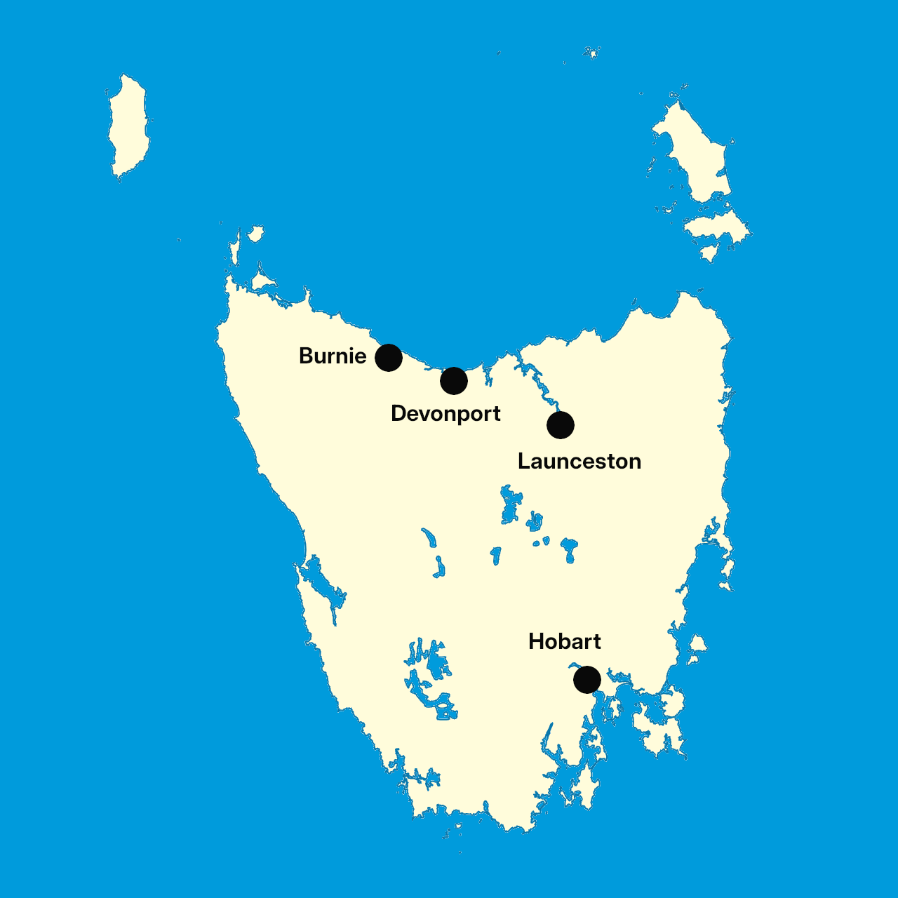 Tasmania Regions Map